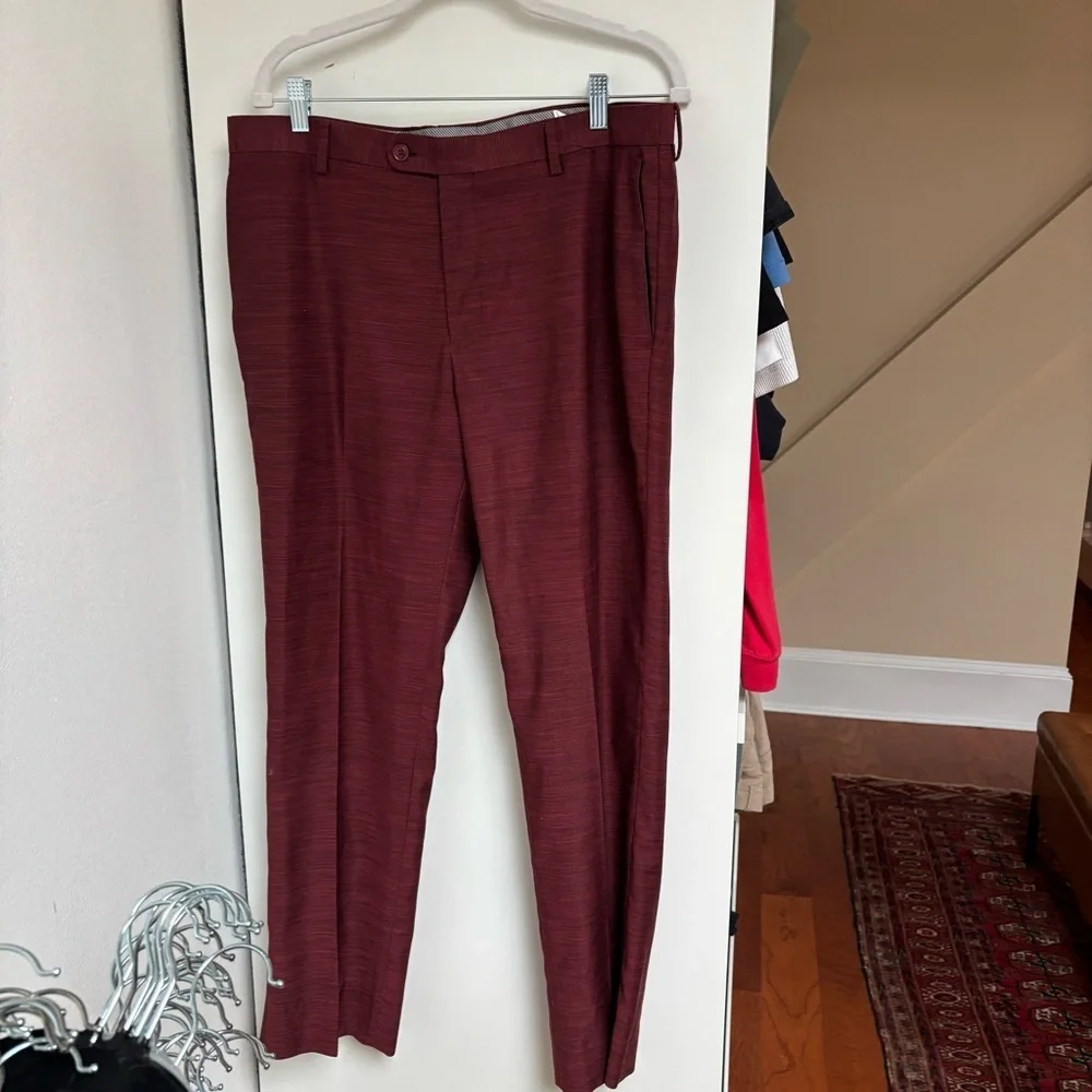 Men's Burgundy Jersey Suit by Lineage Globus